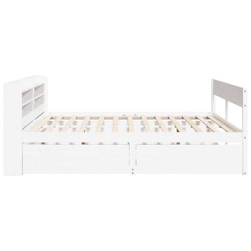 Sengeramme uden madras 180x200 cm massivt fyrretræ hvid