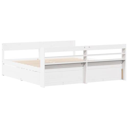 Sengeramme uden madras 180x200 cm massivt fyrretræ hvid