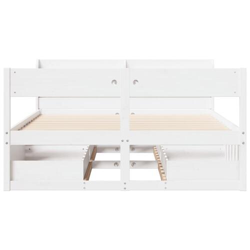 Sengeramme uden madras 140x200 cm massivt fyrretræ hvid