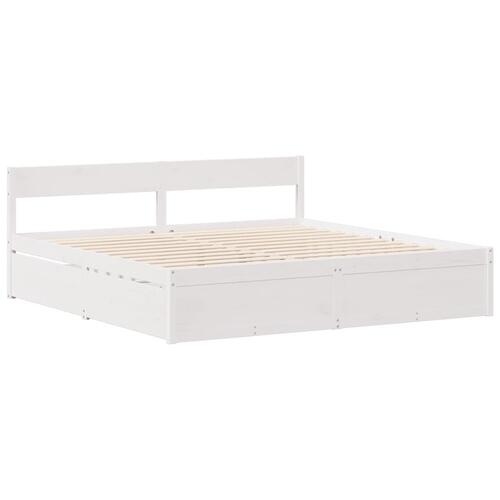 Sengeramme uden madras 140x200 cm massivt fyrretræ hvid