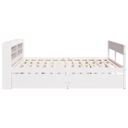 Sengeramme uden madras 140x200 cm massivt fyrretræ hvid