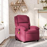 Massagestol velour vinrød