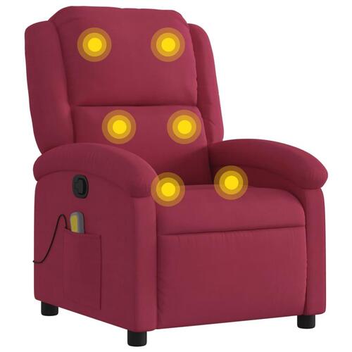 Massagestol velour vinrød
