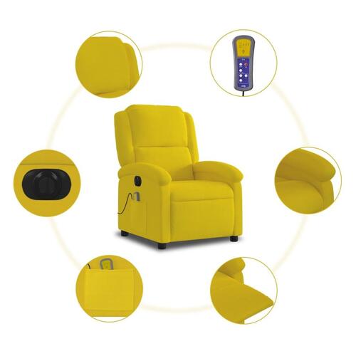 Massagestol velour gul