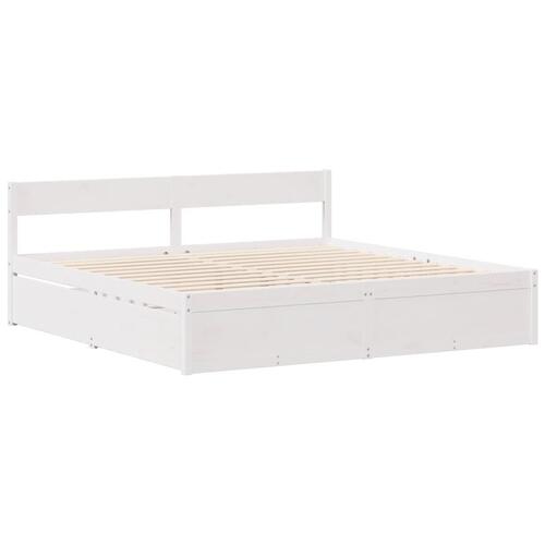 Sengeramme uden madras 150x200 cm massivt fyrretræ hvid