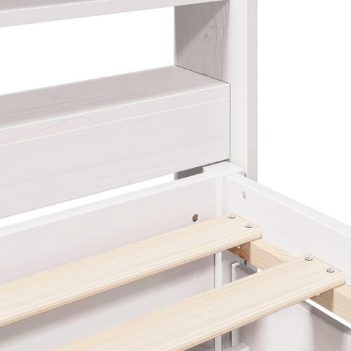 Sengeramme uden madras 150x200 cm massivt fyrretræ hvid