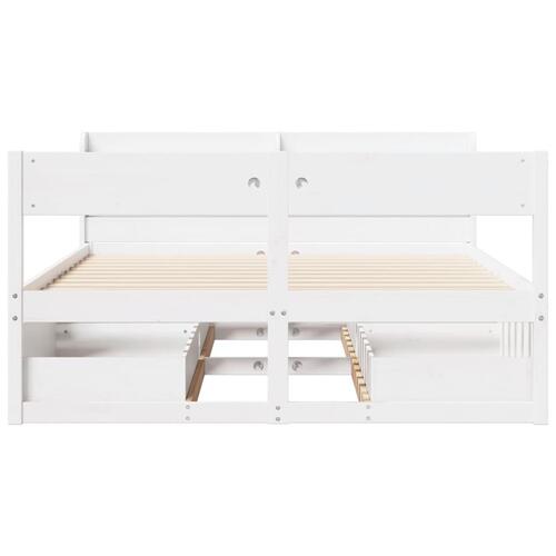 Sengeramme uden madras 120x190 cm massivt fyrretræ hvid
