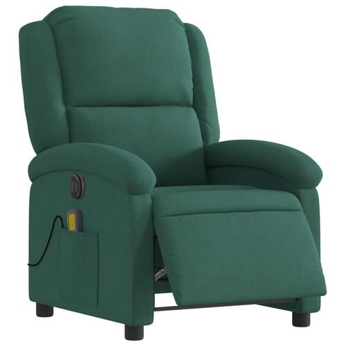 Massagestol velour mørkegrøn