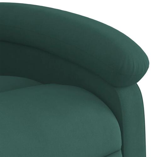 Massagestol med løftefunktion velour mørkegrøn