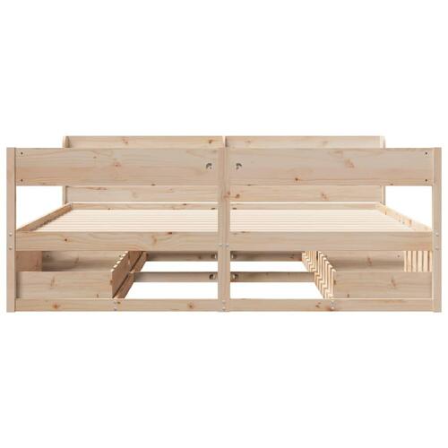 Sengeramme uden madras 200x200 cm massivt fyrretræ