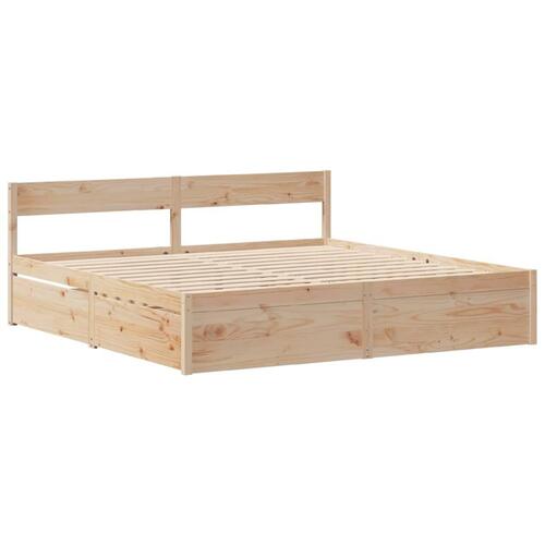Sengeramme uden madras 200x200 cm massivt fyrretræ