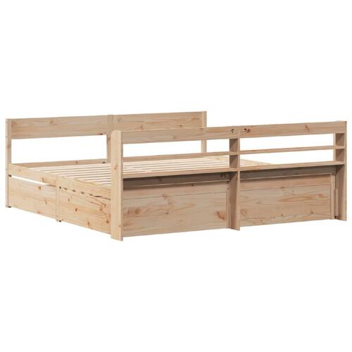 Sengeramme uden madras 200x200 cm massivt fyrretræ