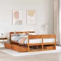 Sengeramme uden madras 120x200 cm massivt fyrretræ gyldenbrun