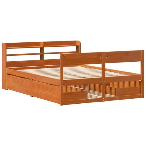 Sengeramme uden madras 120x200 cm massivt fyrretræ gyldenbrun