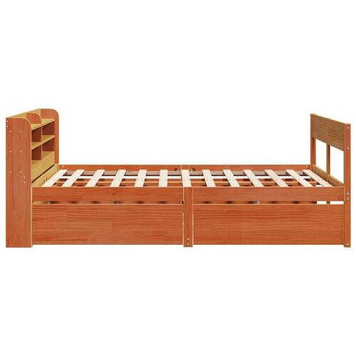 Sengeramme uden madras 120x200 cm massivt fyrretræ gyldenbrun