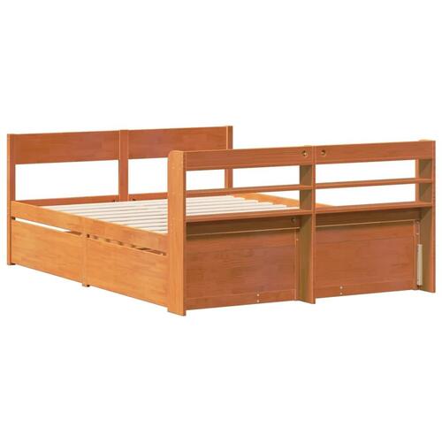 Sengeramme uden madras 120x200 cm massivt fyrretræ gyldenbrun