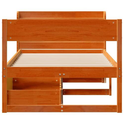 Sengeramme uden madras 90x200 cm massivt fyrretræ gyldenbrun