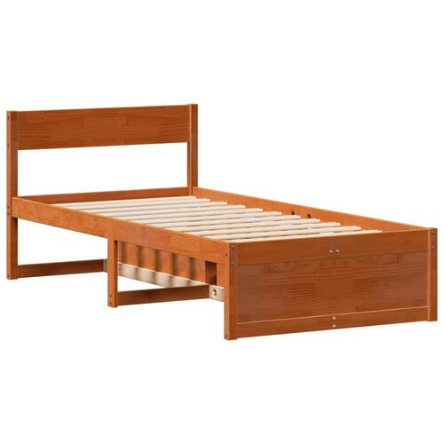 Sengeramme uden madras 90x200 cm massivt fyrretræ gyldenbrun