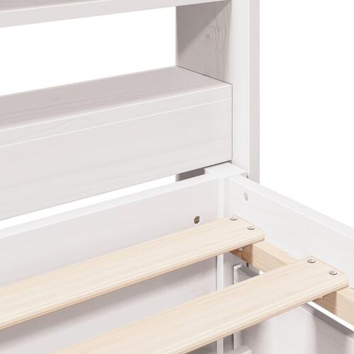 Sengeramme uden madras 135x190 cm massivt fyrretræ hvid