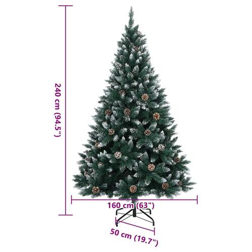 Kunstigt juletræ med 300 LED-lys 240 cm