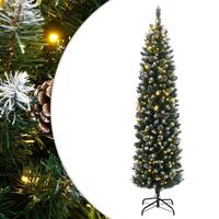 Kunstigt smalt juletræ med 300 LED-lys 180 cm