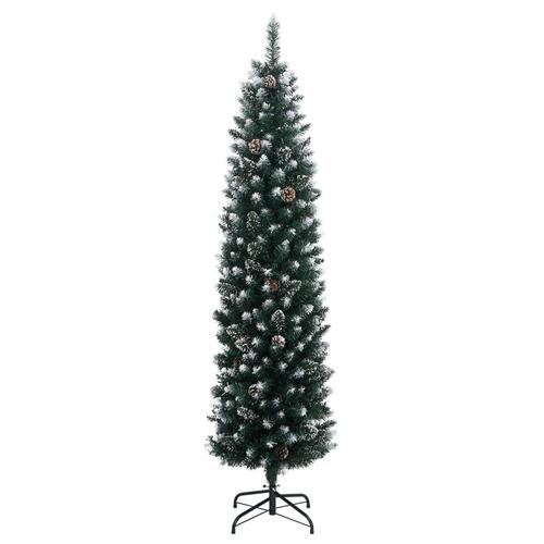 Kunstigt smalt juletræ med 300 LED-lys 180 cm