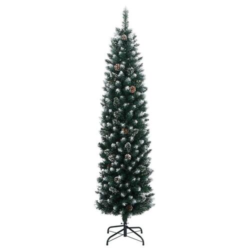 Kunstigt smalt juletræ med 300 LED-lys 240 cm