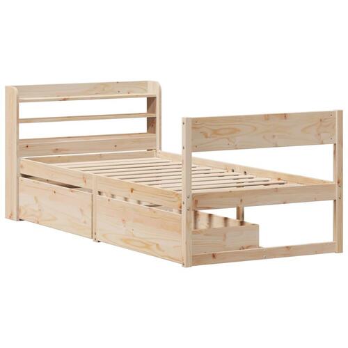 Sengeramme uden madras 75x190 cm massivt fyrretræ