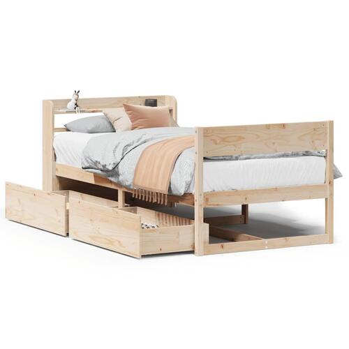 Sengeramme uden madras 90x200 cm massivt fyrretræ