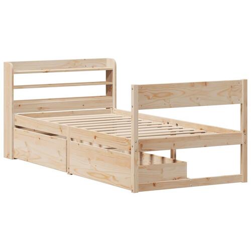 Sengeramme uden madras 90x200 cm massivt fyrretræ