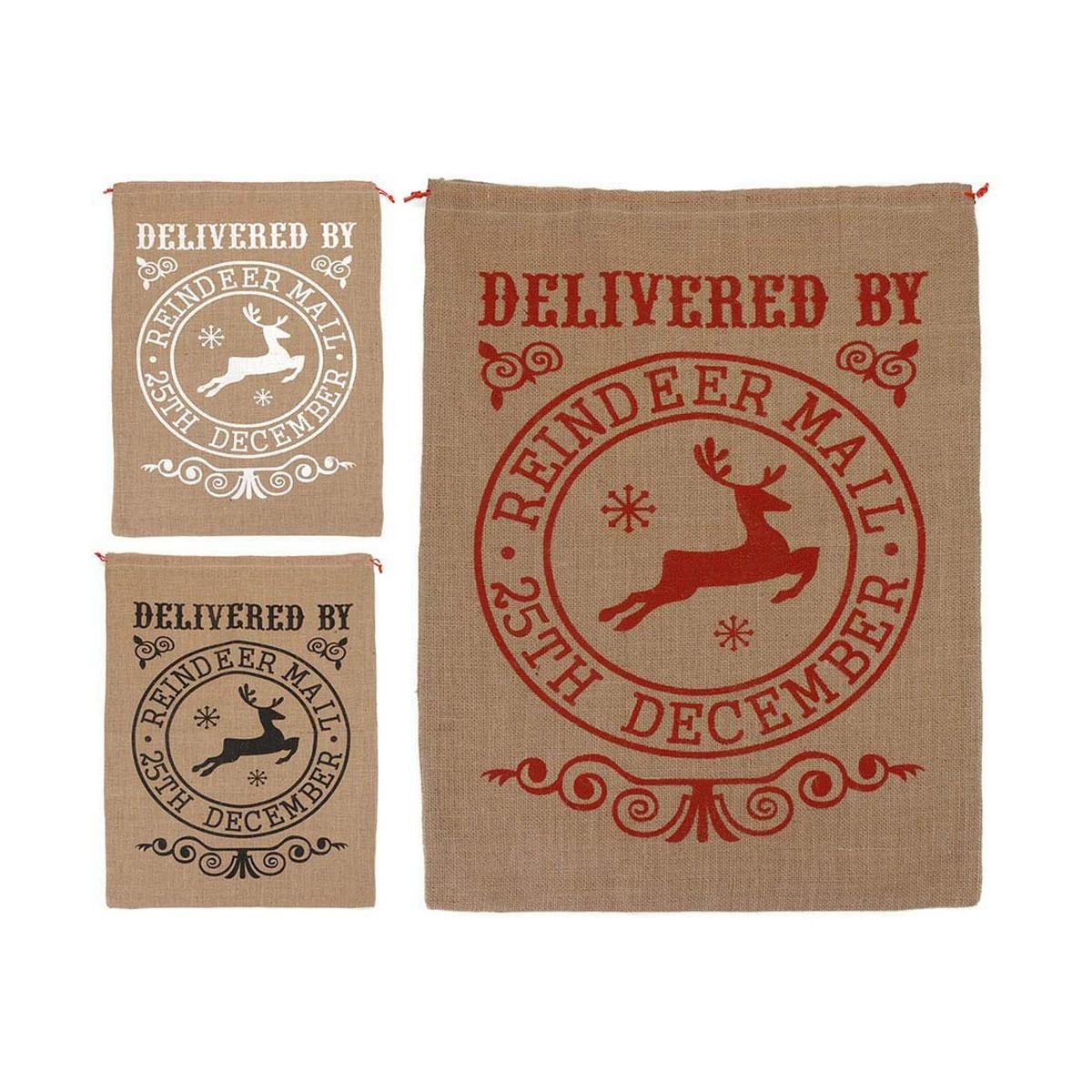 Julesæk 50 × 0,5 × 70 cm - Hvid/Multifarvet