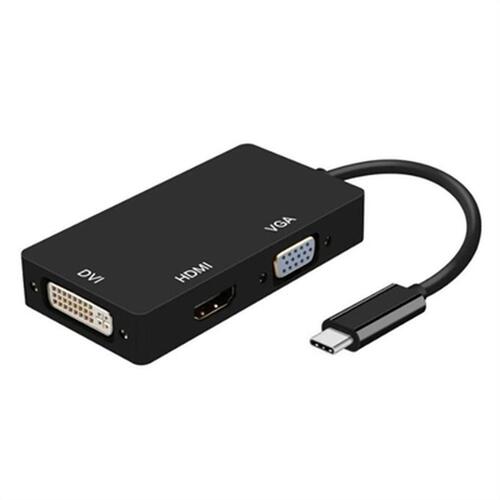 USB-C til VGA/HDMI/DVI-adapter Aisens A109-0343 HDMI USB VGA USB 3.2 Sort 15 cm