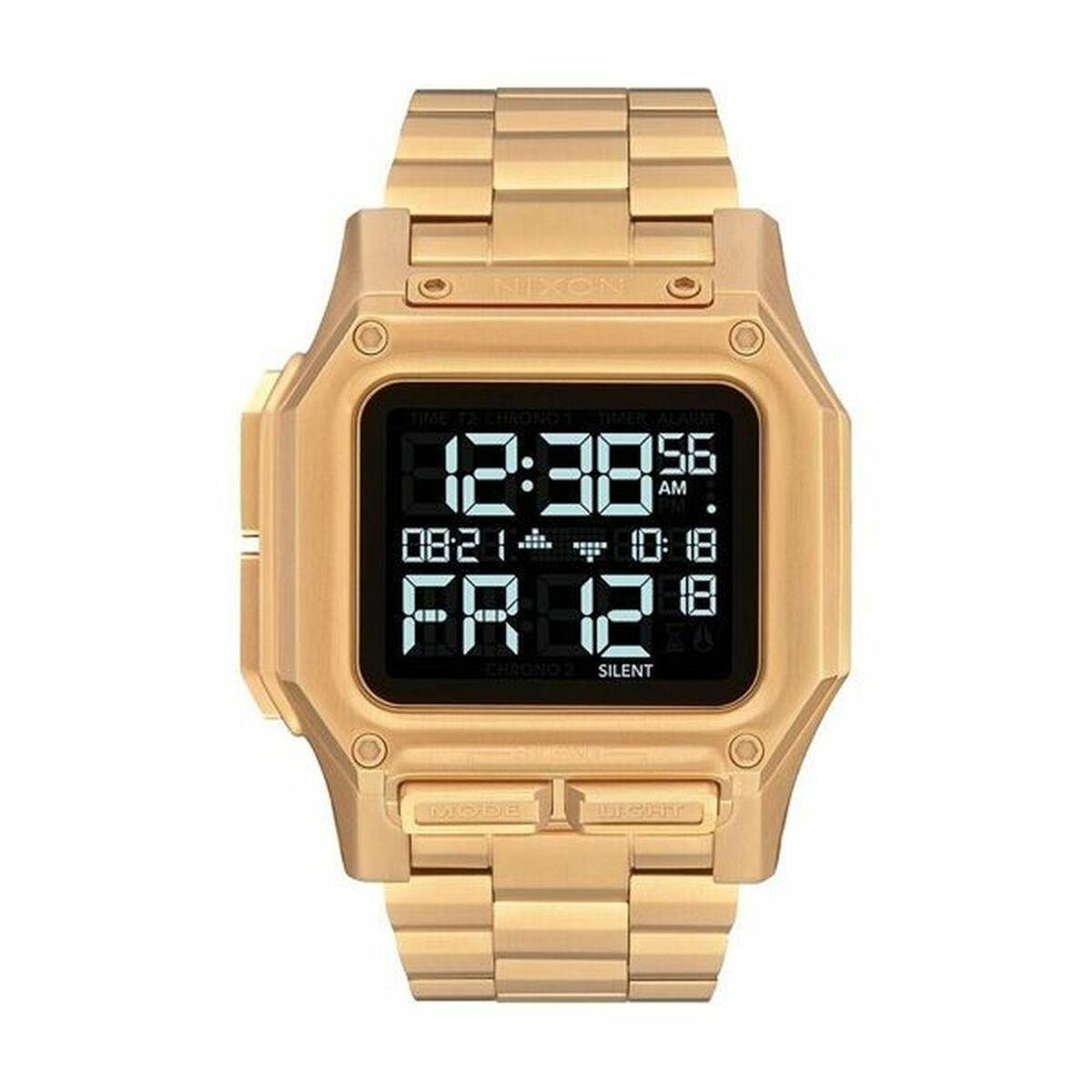 Nixon A1268-502 herreur - sort display, guld lænke