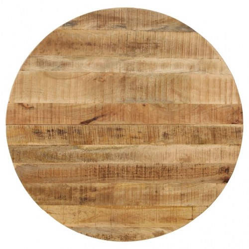 Rundt spisebord i massivt ru mangotræ og stål - Ø120 x H77 cm
