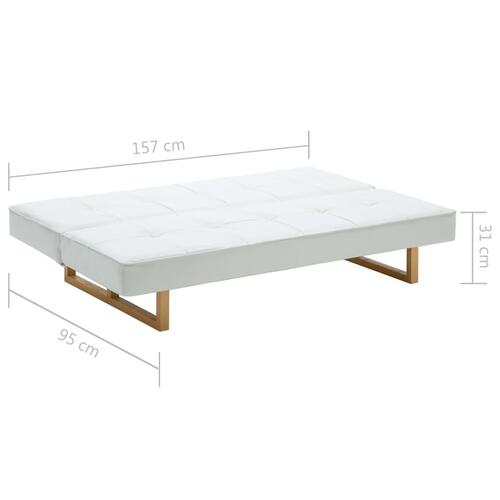 Sovesofa kunstlæder hvid
