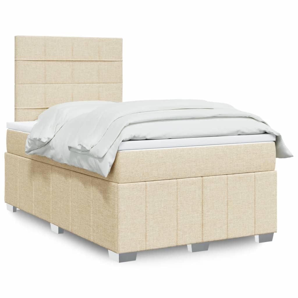 Kontinentalseng med madras 120×200 cm - stof, cremefarvet billede