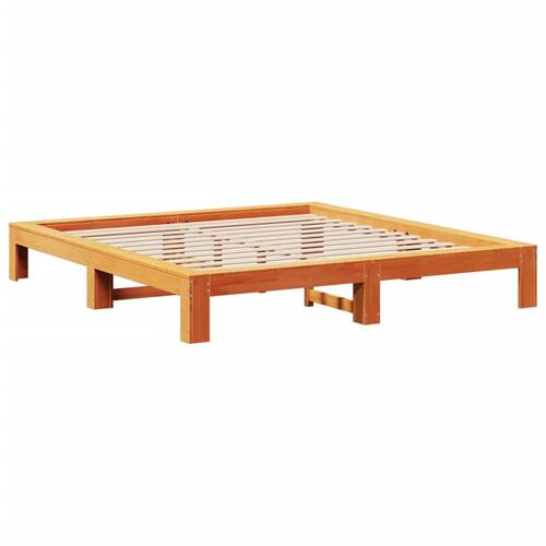 Sengeramme uden madras 180x200 cm massivt fyrretræ gyldenbrun