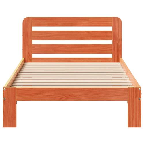 Sengeramme uden madras 100x200 cm massivt fyrretræ gyldenbrun