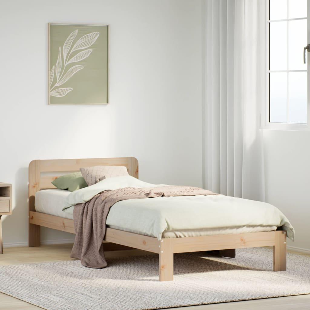 Sengeramme uden madras 75x190 cm massivt fyrretræ
