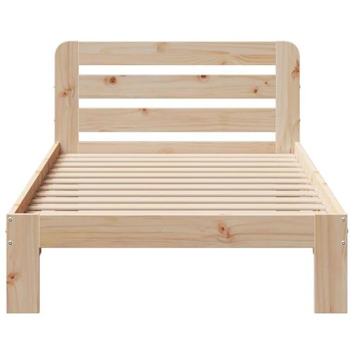 Sengeramme uden madras 75x190 cm massivt fyrretræ