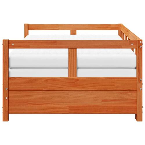 Daybed m. udtræk madrasser 90x200cm massivt fyrretræ gyldenbrun