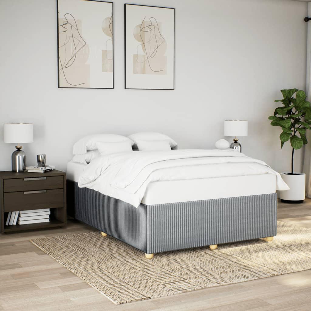 Sengeramme uden madras 160x200 cm stof lysegrå billede