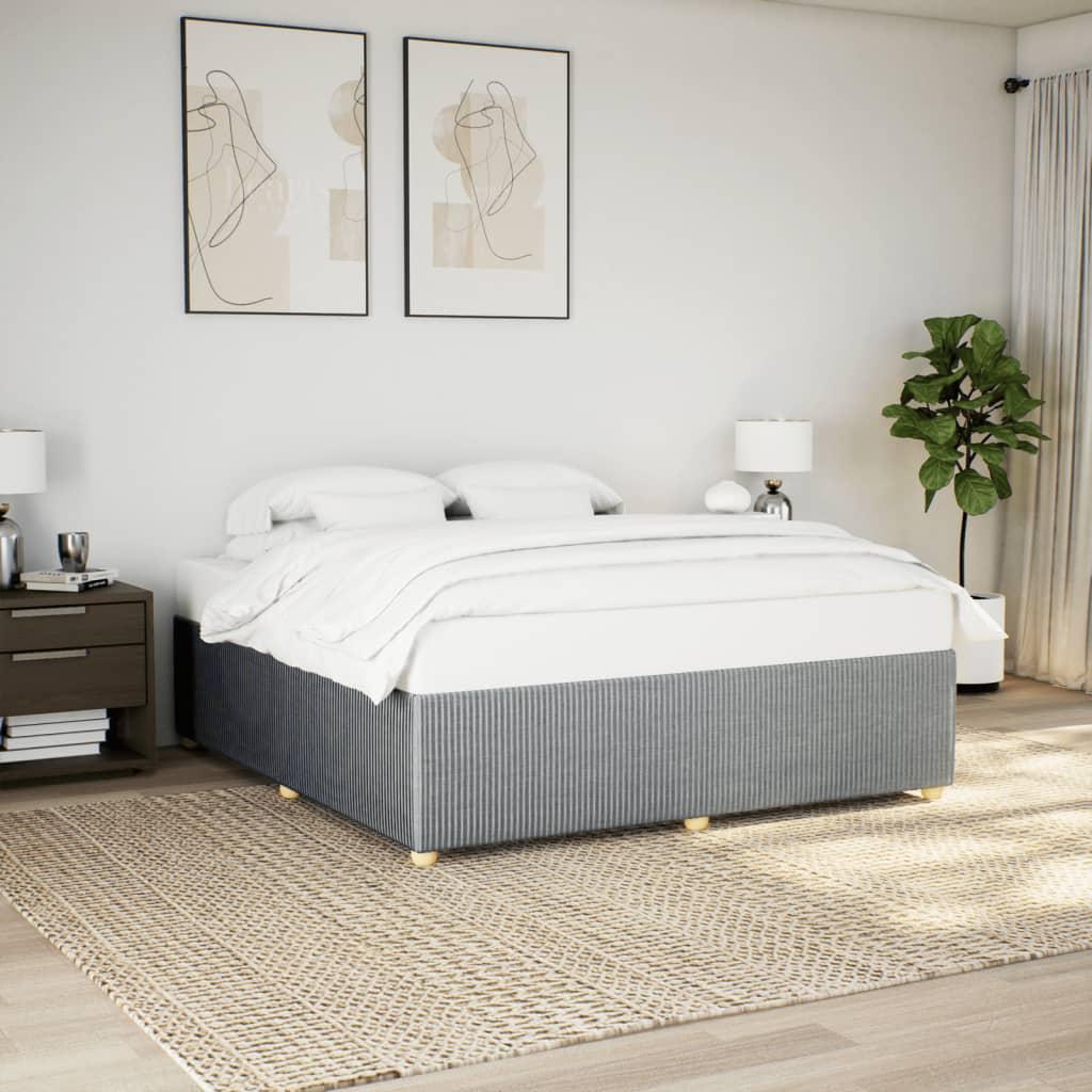 Sengeramme uden madras 200x200 cm stof lysegrå billede