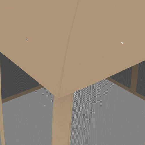 Pavillon 2,93x2,93 m dobbelt tag + meshvægge stål gråbrun