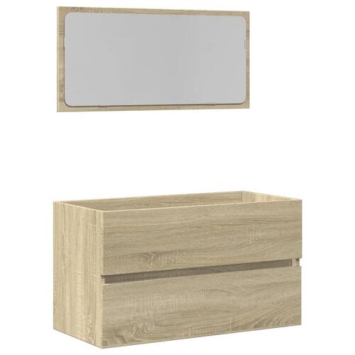 Badeværelsesskab 80x38,5x45 cm konstrueret træ sonoma-eg