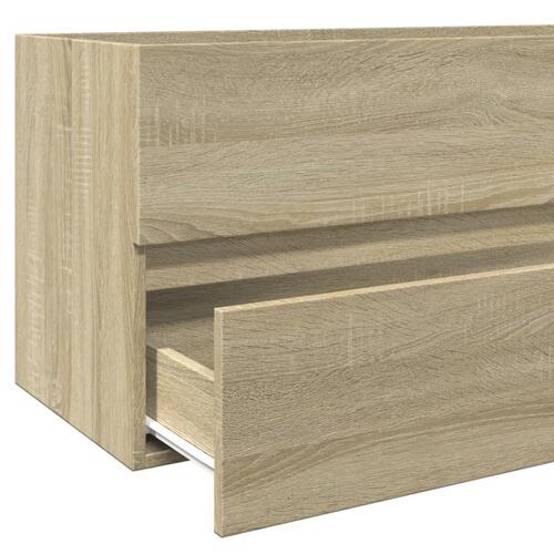 Badeværelsesskab 80x38,5x45 cm konstrueret træ sonoma-eg