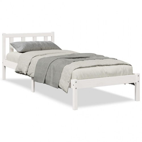 Ekstra lang sengeramme 80×210 cm - massivt fyrretræ, hvid