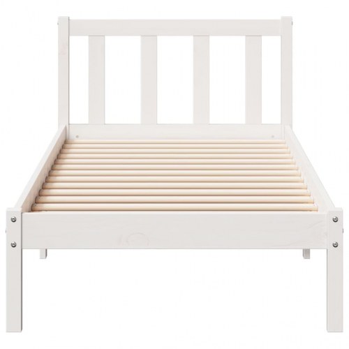 Ekstra lang sengeramme 80×210 cm - massivt fyrretræ, hvid