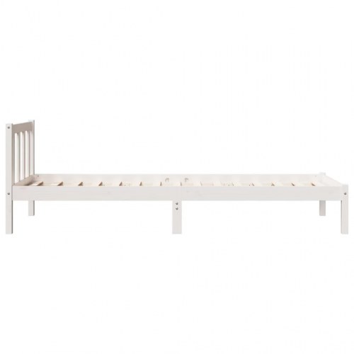 Ekstra lang sengeramme 80×210 cm - massivt fyrretræ, hvid