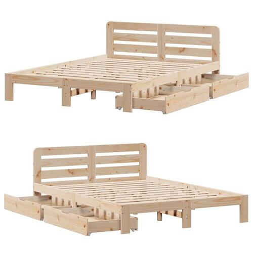 Sengeramme uden madras 135x190 cm massivt fyrretræ hvid